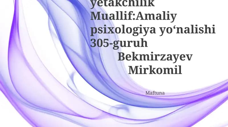 Sport faoliyatida yetakchilik