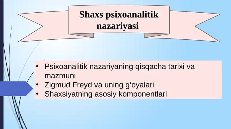 Shaxs psixoanalitik nazariyasi