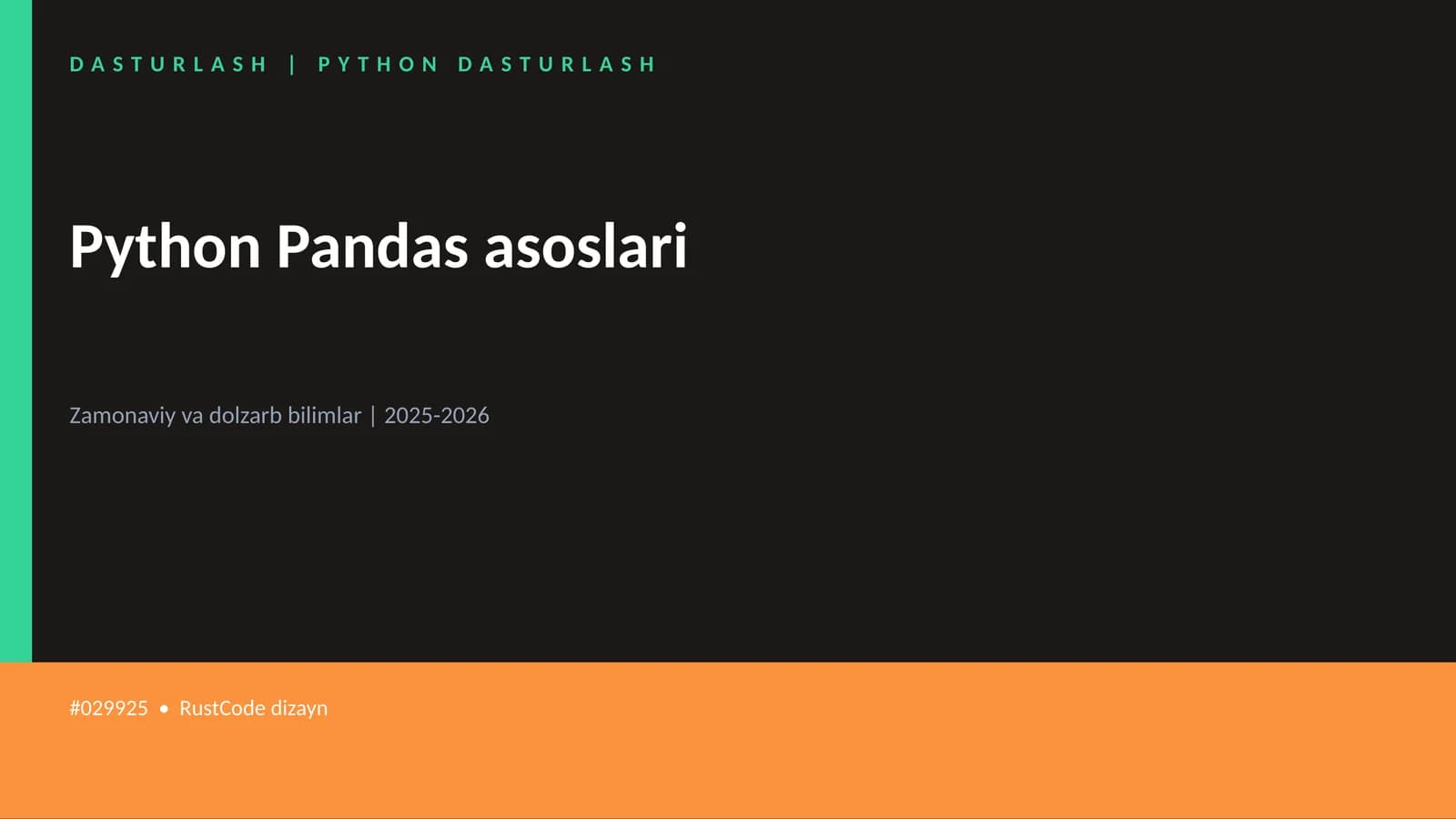 DASTURLASH | PYTHON DASTURLASH