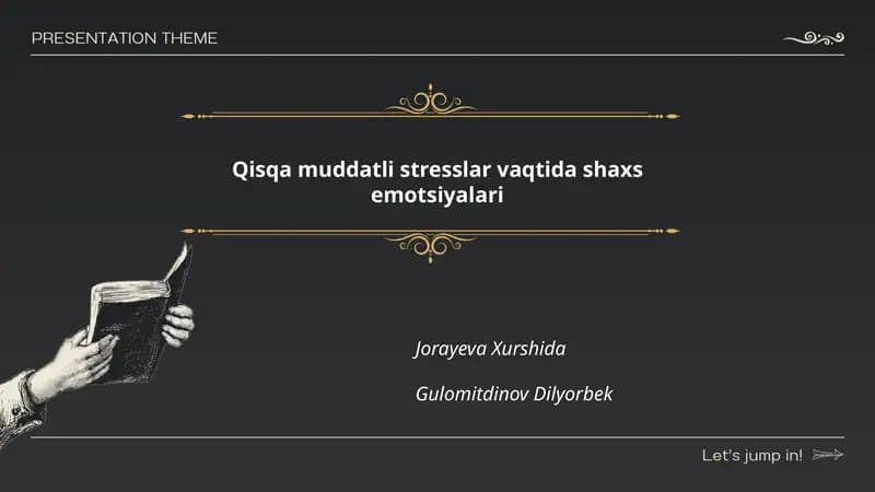 Qisqa muddatli stresslar vaqtida shaxs emotsiyalari