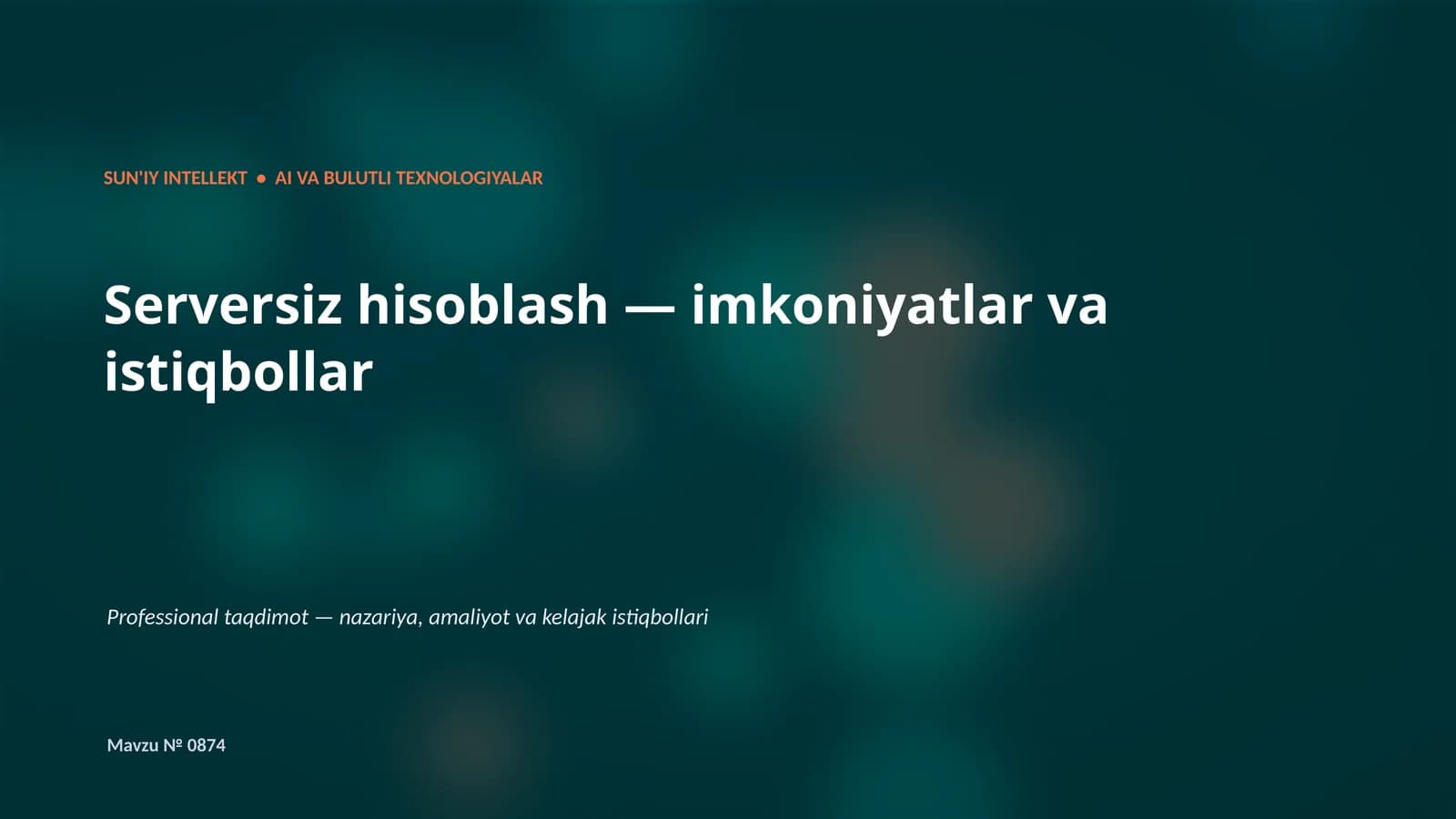 Bulutli AI va Serversiz Hisoblash