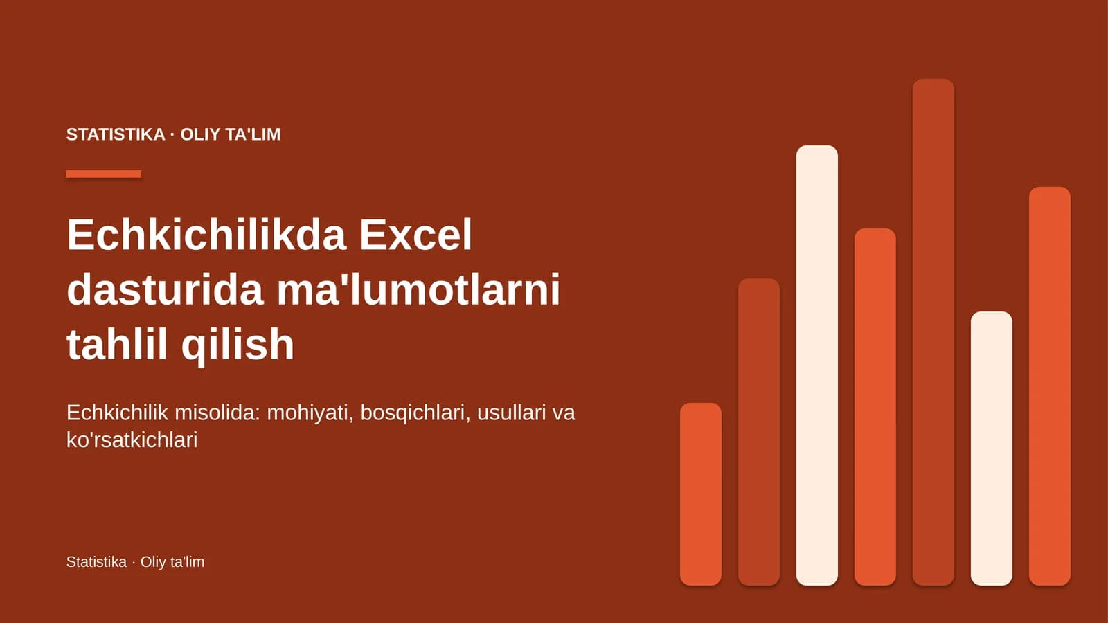 echkichilikda excel dasturida ma'lumotlarni tahlil qilish 1562