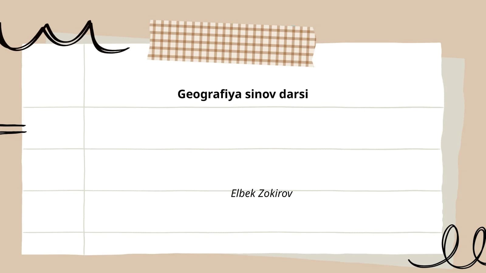 Geografiya sinov darsi
