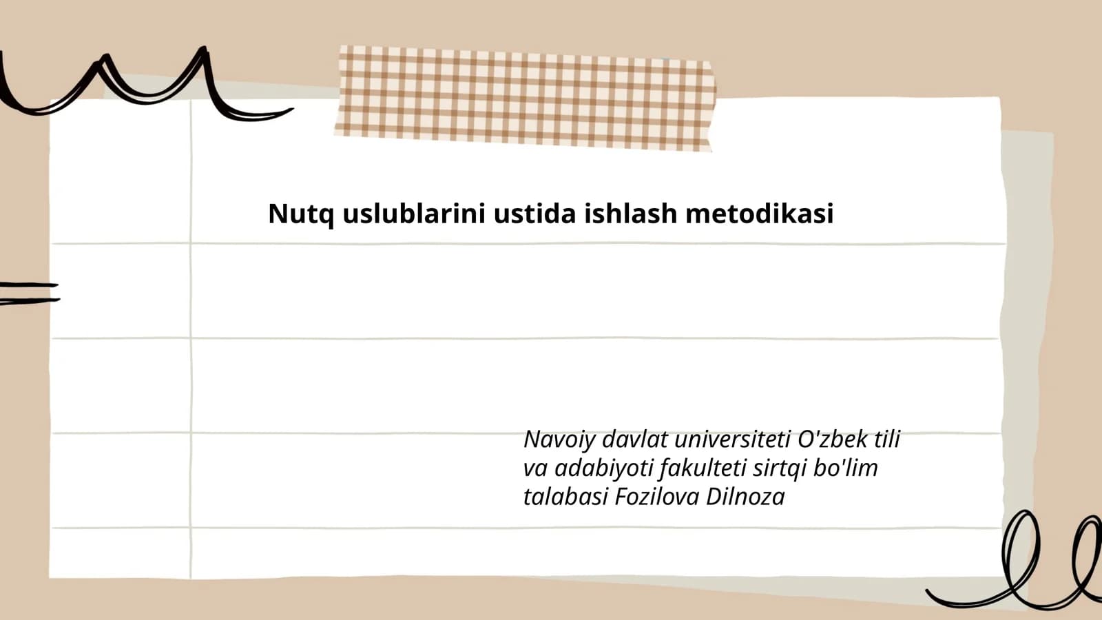 Nutq uslublarini ustida ishlash metodikasi