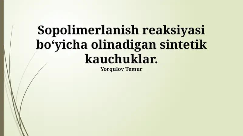 Etilen-propilen kauchuklari (EPM va EPDM)