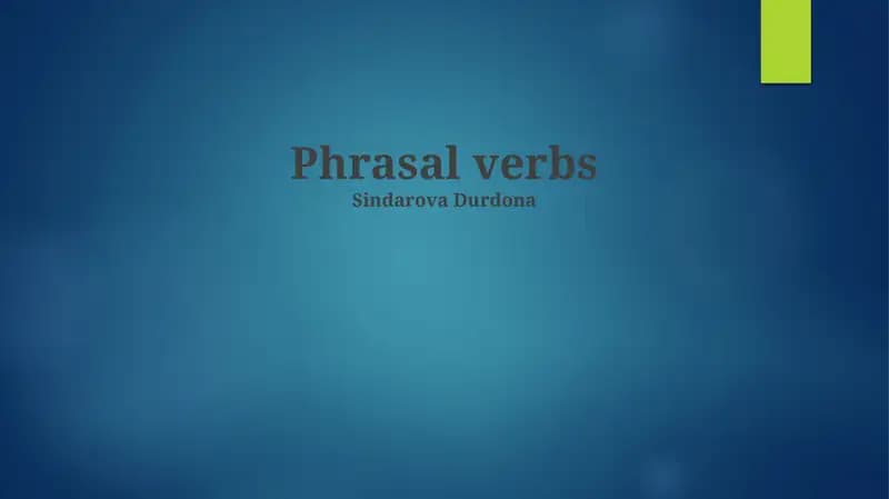 Phrasal verbs