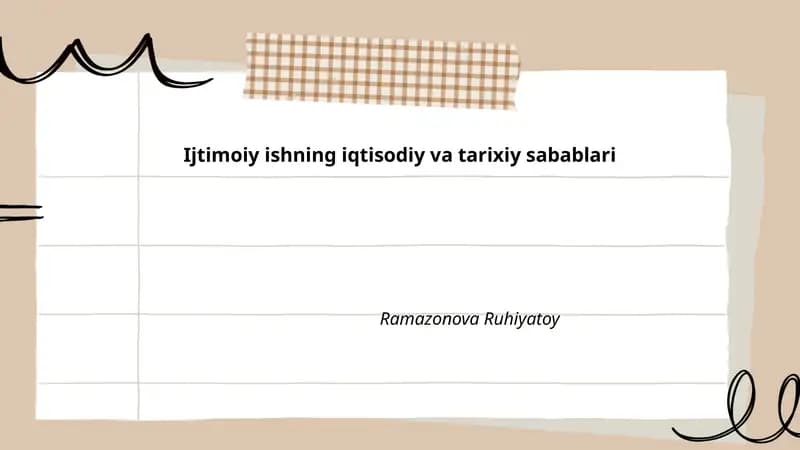 Ijtimoiy ishning iqtisodiy va tarixiy sabablari