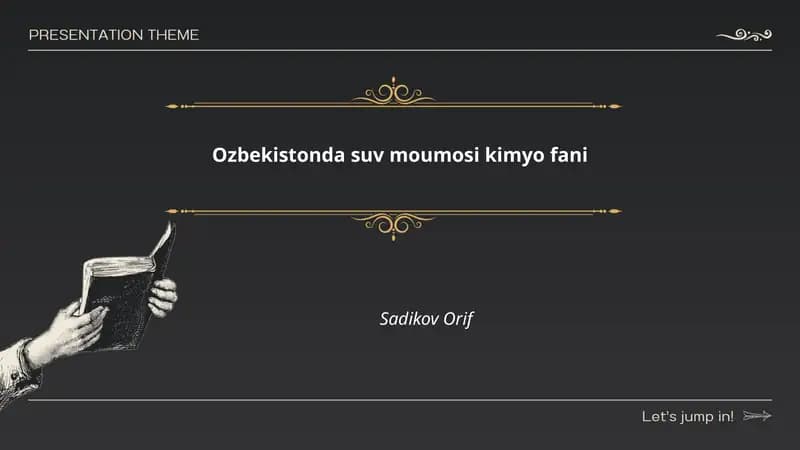 Ozbekistonda suv moumosi kimyo fani Sadikov Orif