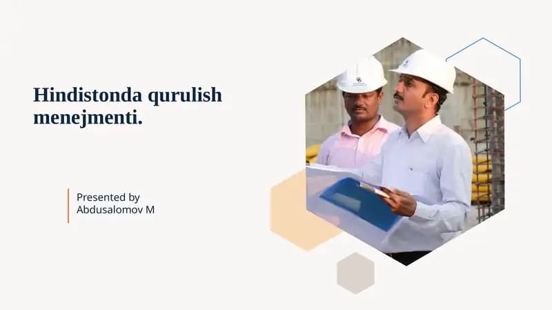 Hindistonda Qurilish Menejmenti