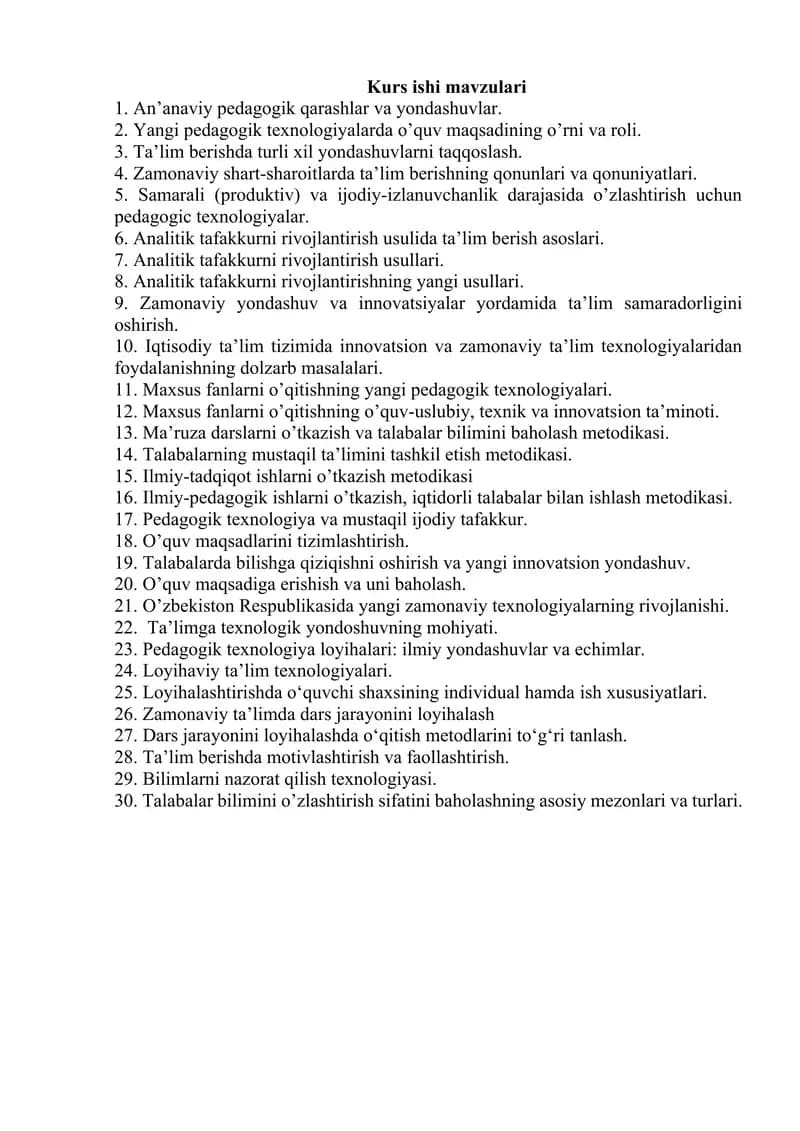 An’anaviy pedagogik qarashlar va yondashuvlar