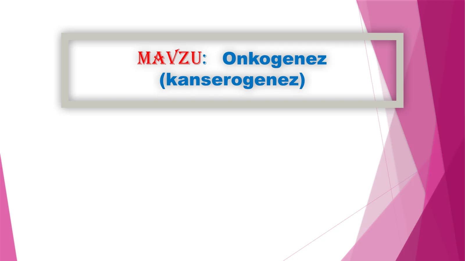 Onkogenez(kanserogenez)
