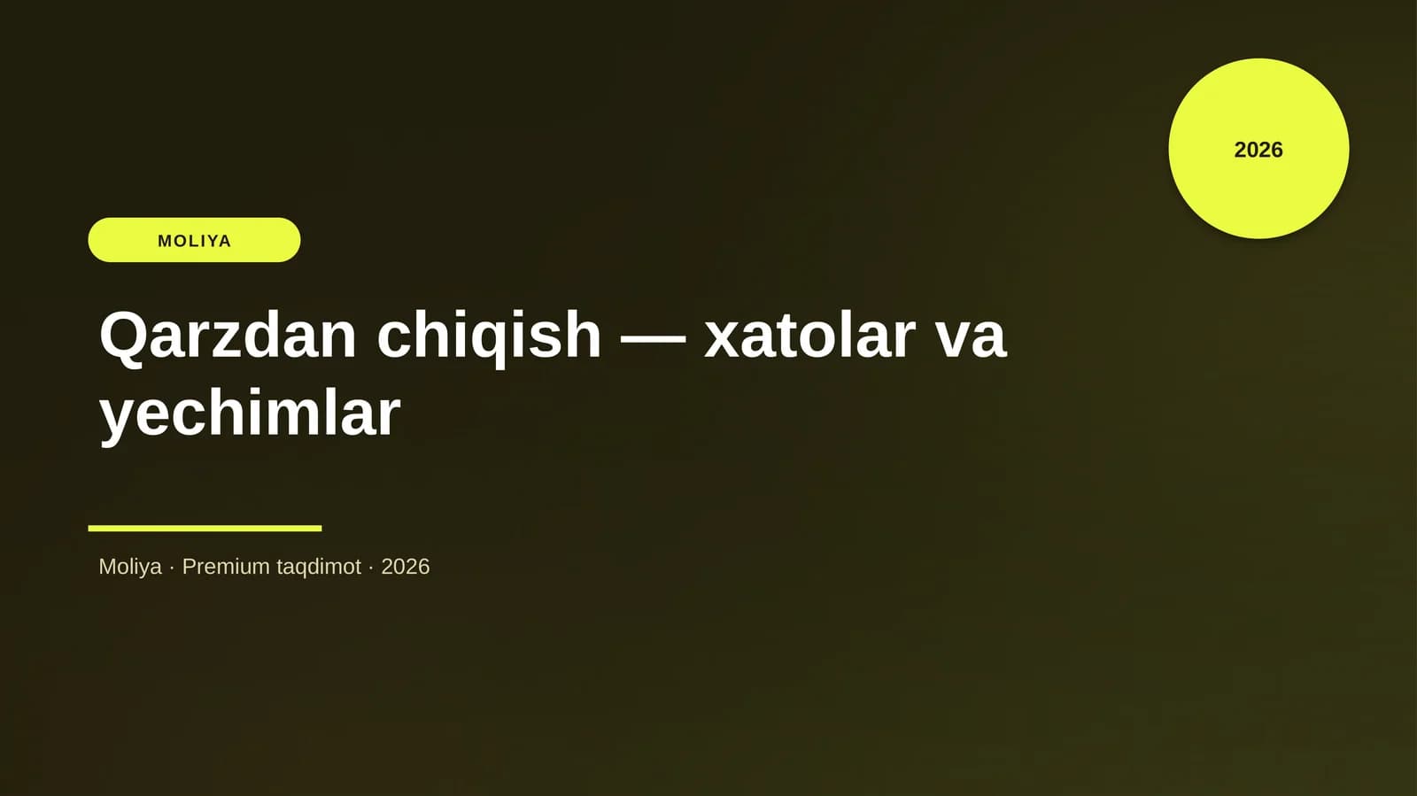 Qarzdan chiqish — xatolar va yechimlar