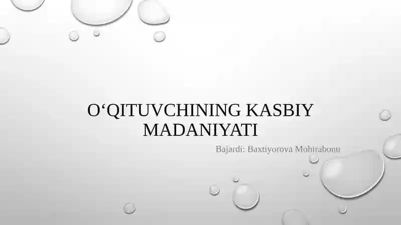 O‘qituvchining Kasbiy Madaniyati