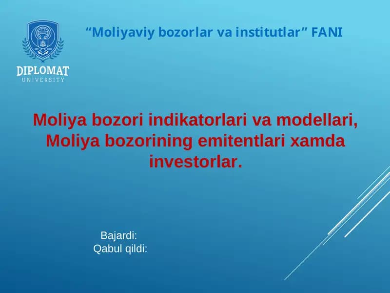 Moliva bozorlar va institutlar fanı