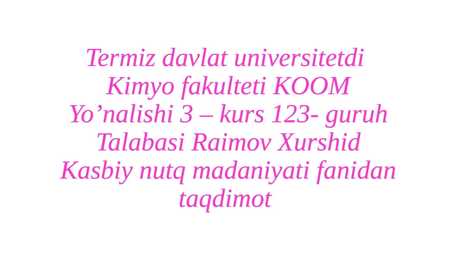 Kasbiy Muloqot Uslubiyati
