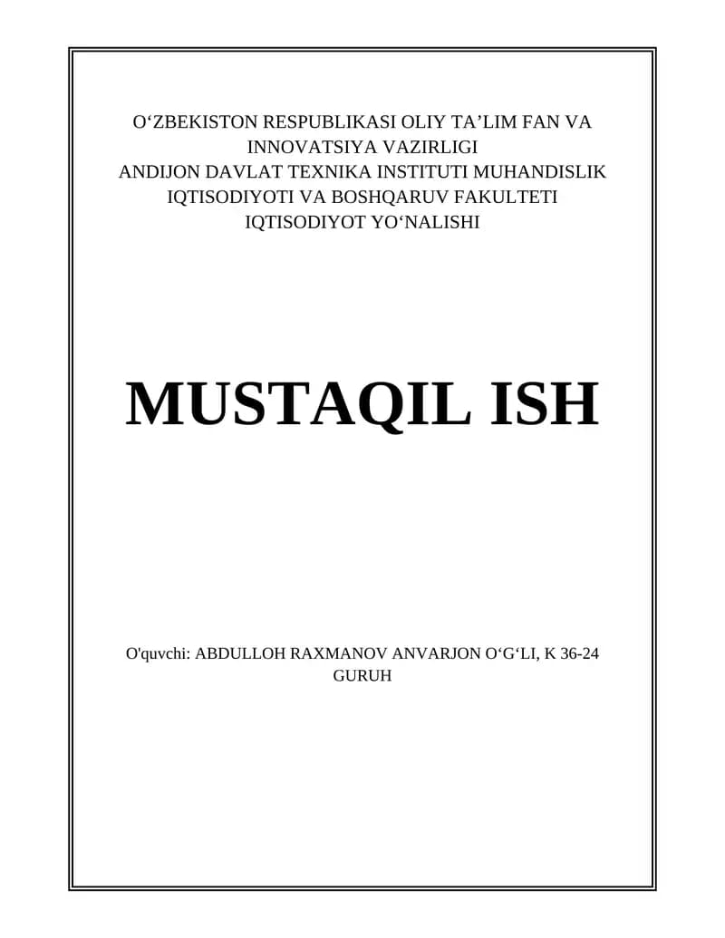 IQTISODIY RIVOJLANISHNING SIKLLILIGI VA IQTISODIY SIKL NAZARIYALARI