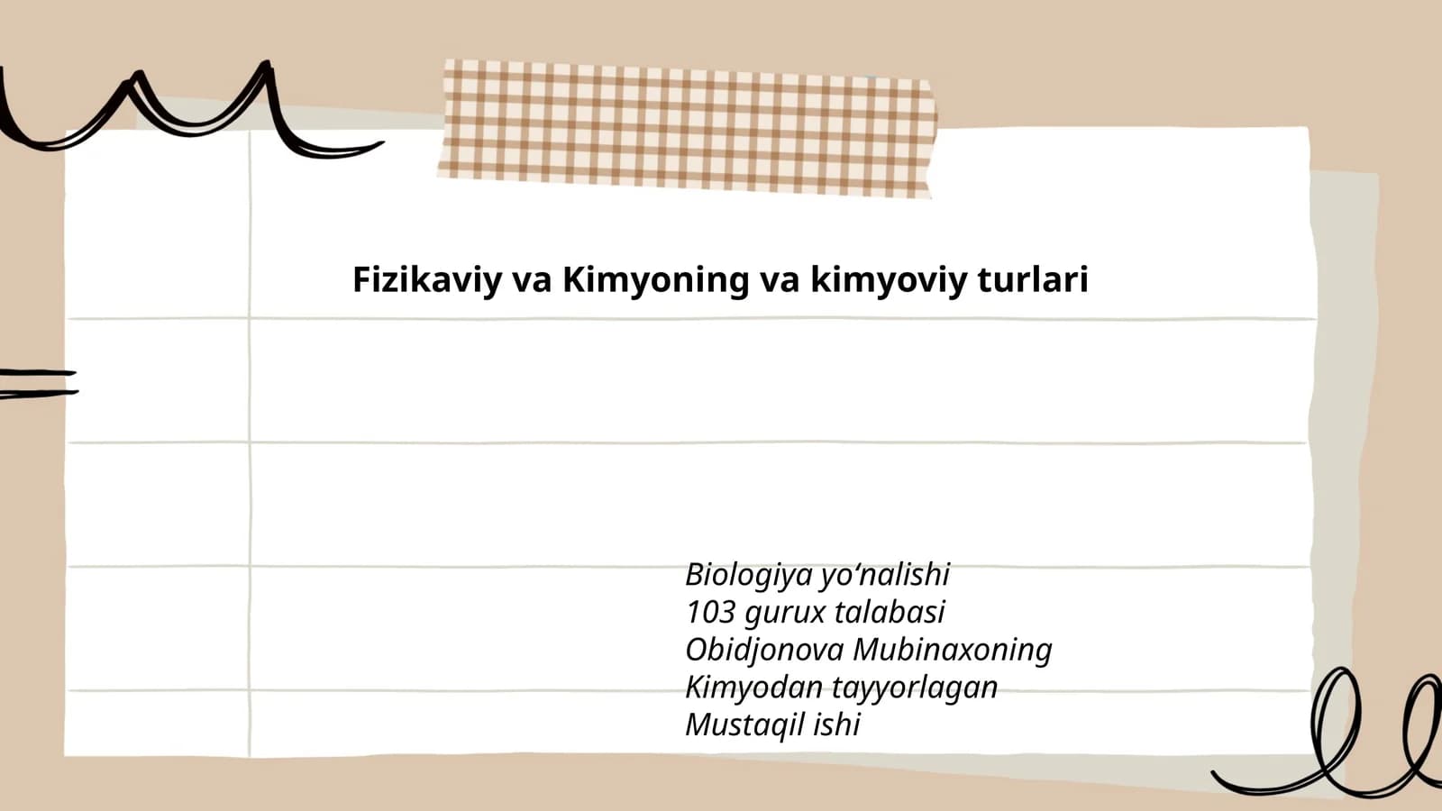 Kimyodan tayyorlagan