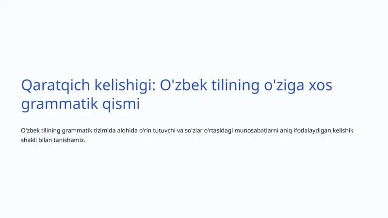Qaratqich kelishigi