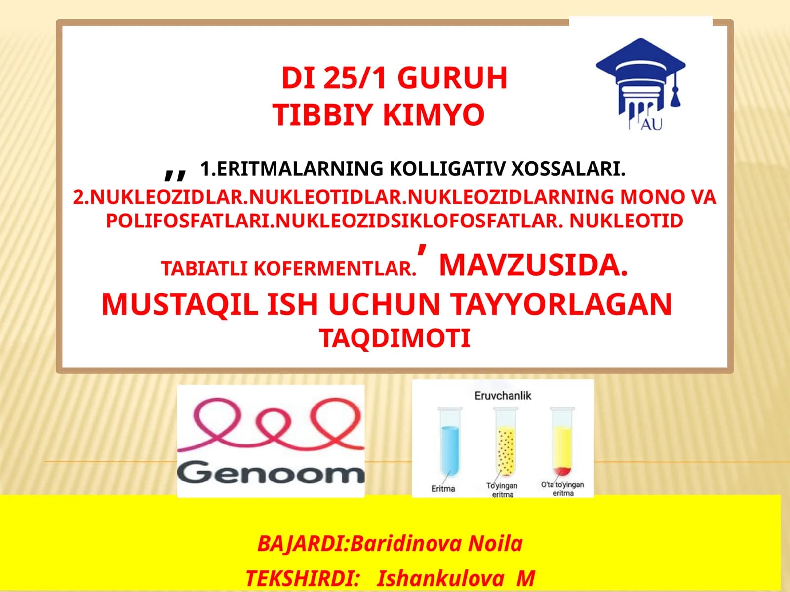 Eritmalarning kolligativ xossalari