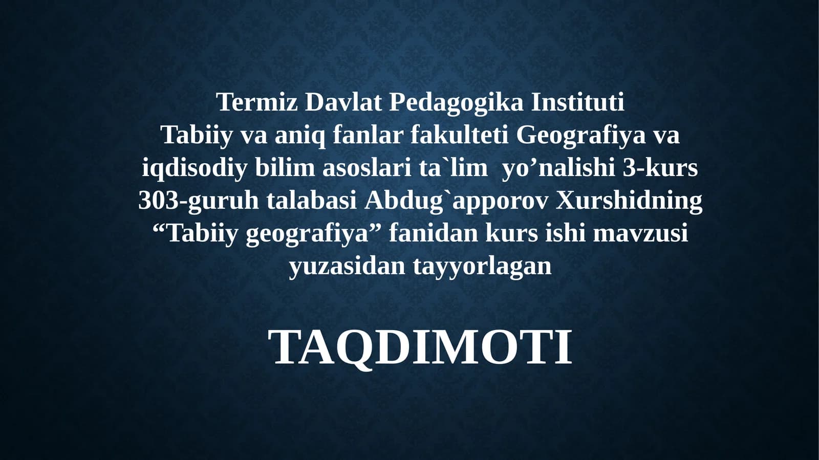 Okeaniyaga Umumiy Ta'rif