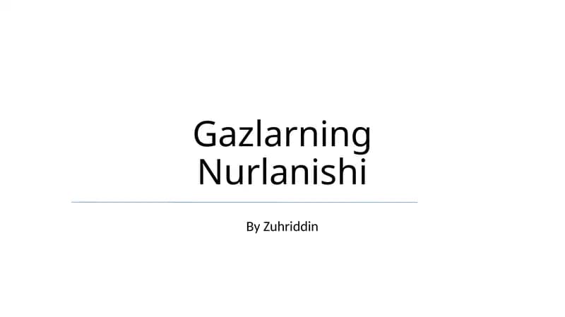 Gazlarning Nurlanishi