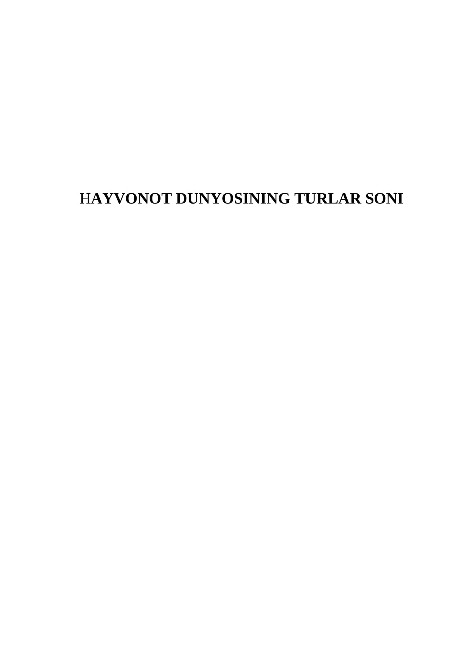 Hayvonot dunyosi