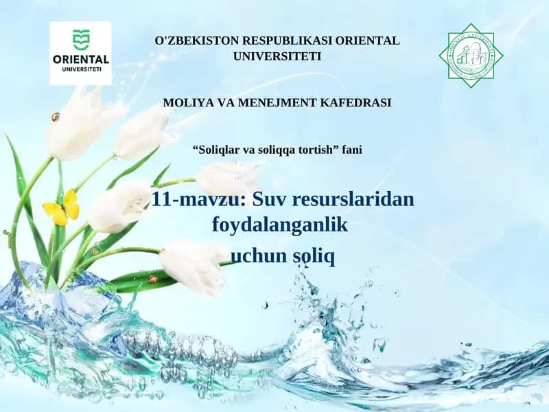 Suv resurslaridan foydalanganlik