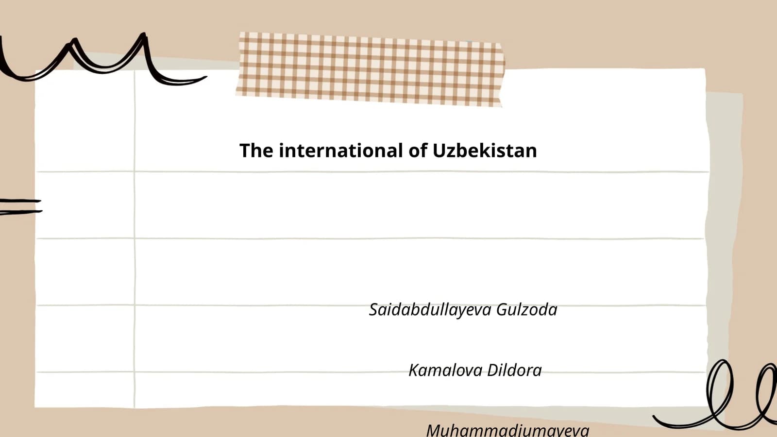 The international of Uzbekistan
