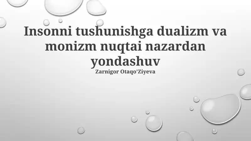 Monizm: Uyquning Neyrologik Asoslari