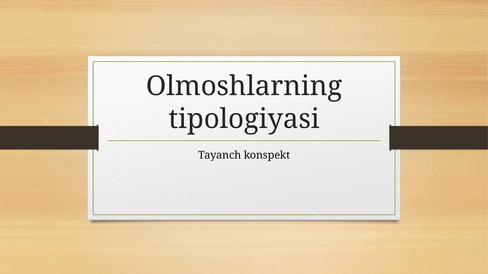 Olmoshlarning Tipologiyasi (Tayanch Konspekt)