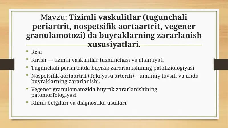 Tizimli vaskulitlar