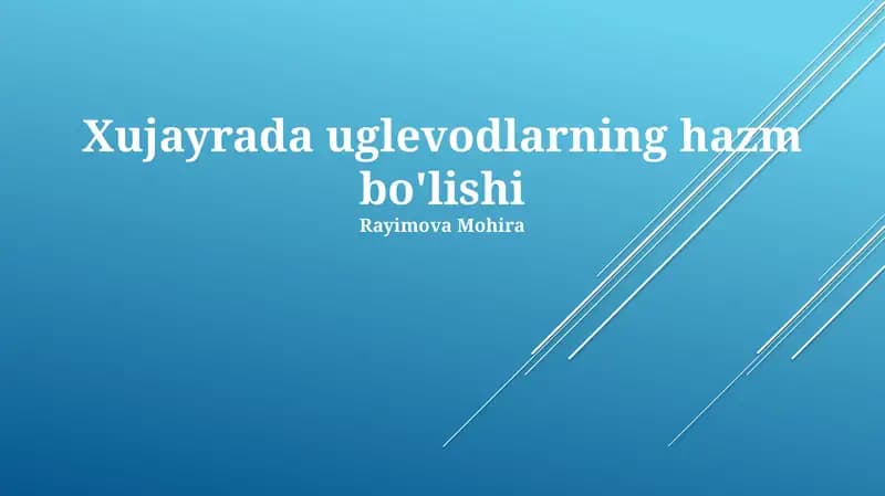 Uglevodlarning hazm bo'lishi