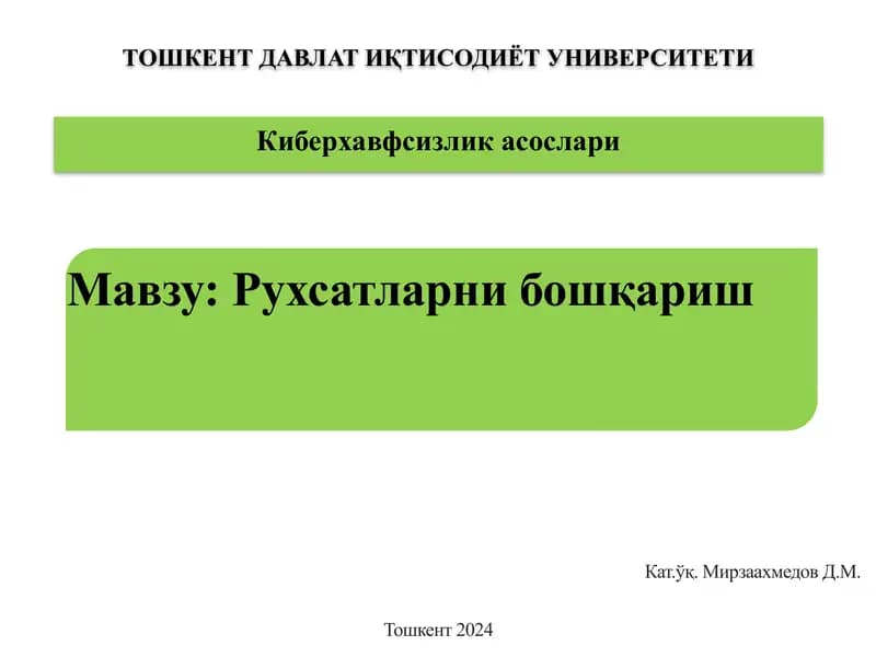 Ruxsatlarni boshqarish