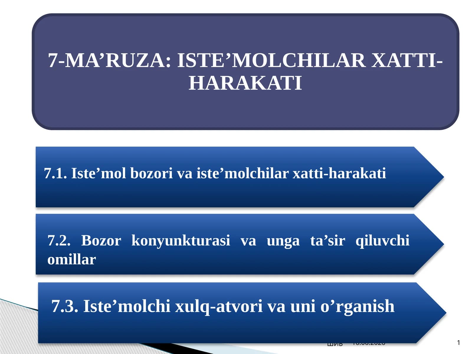 Iste’molchilar Xatti-Harakati