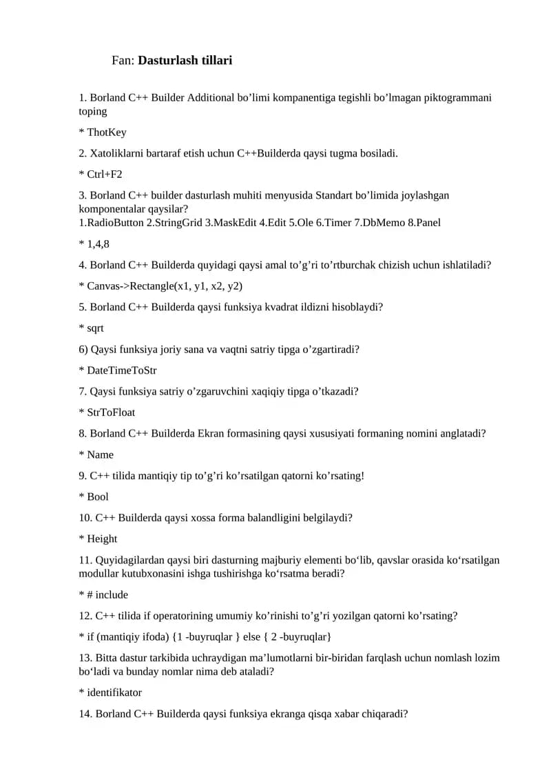 Borland C++ Builder