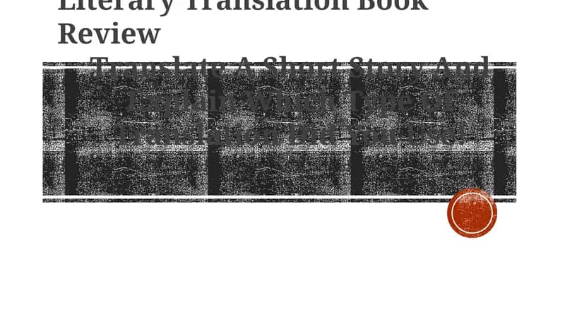 Literary Translation Book Review