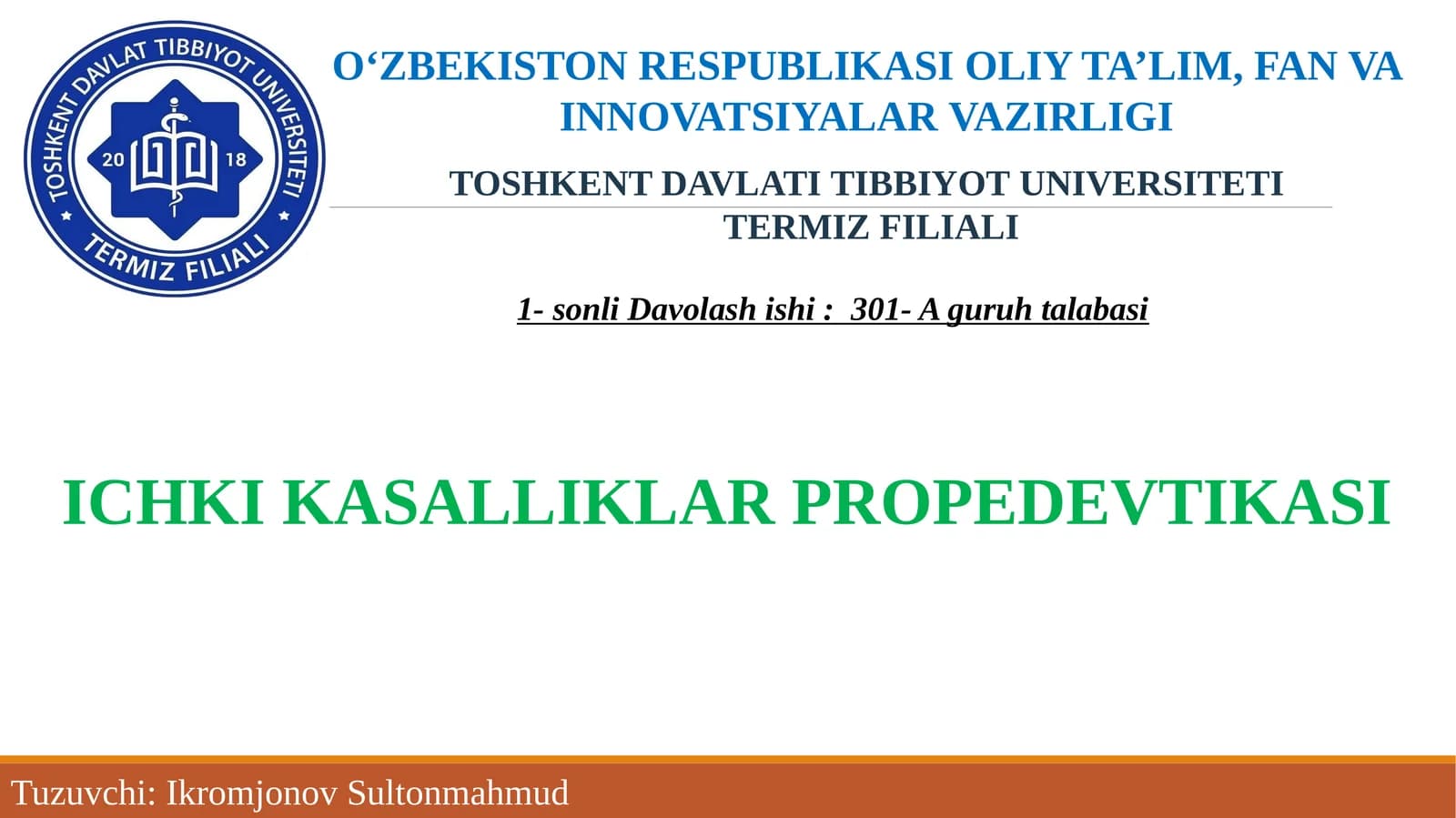 Ichki kasalliklar propedavtikasi
