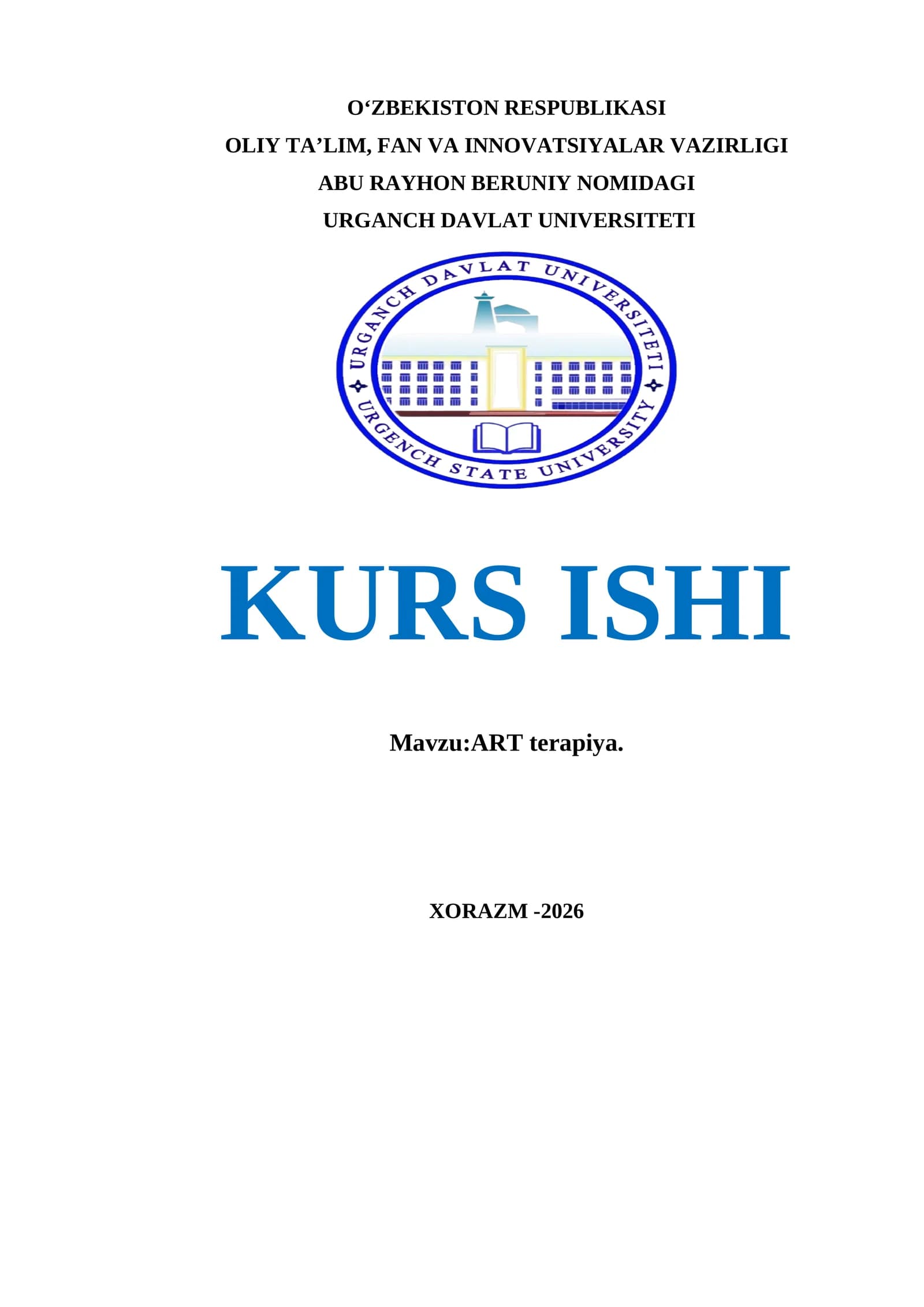 ART terapiya kurs ishi        ART terapiya mavzusida kurs ishi