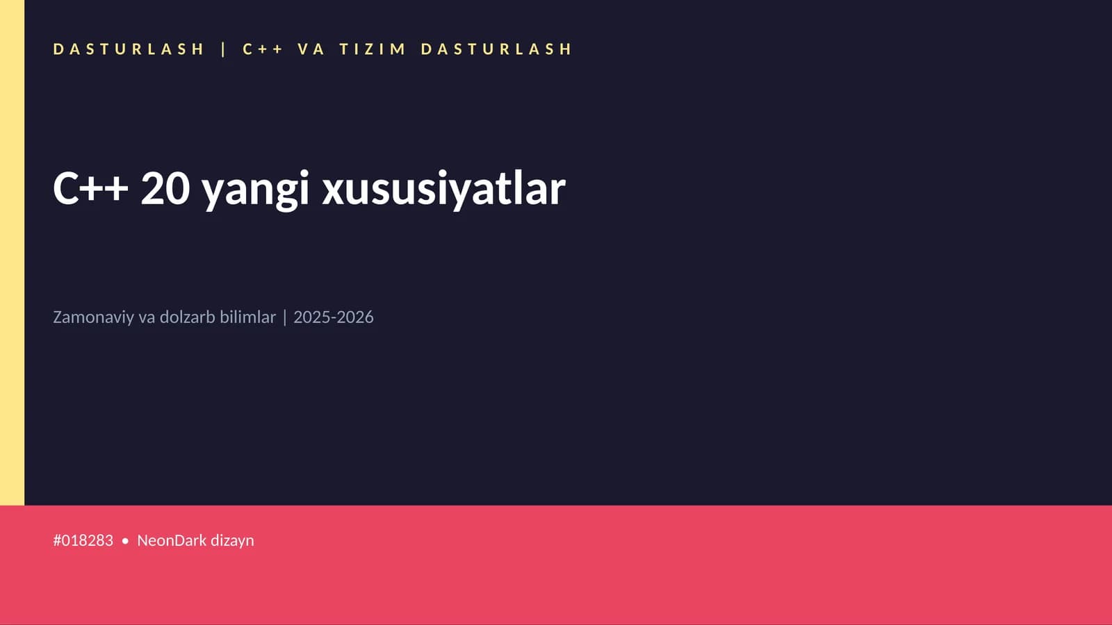 C++ VA TIZIM DASTURLASH