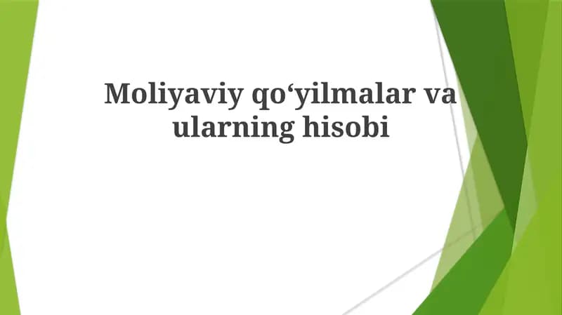 Moliyaviy investitsiyalar