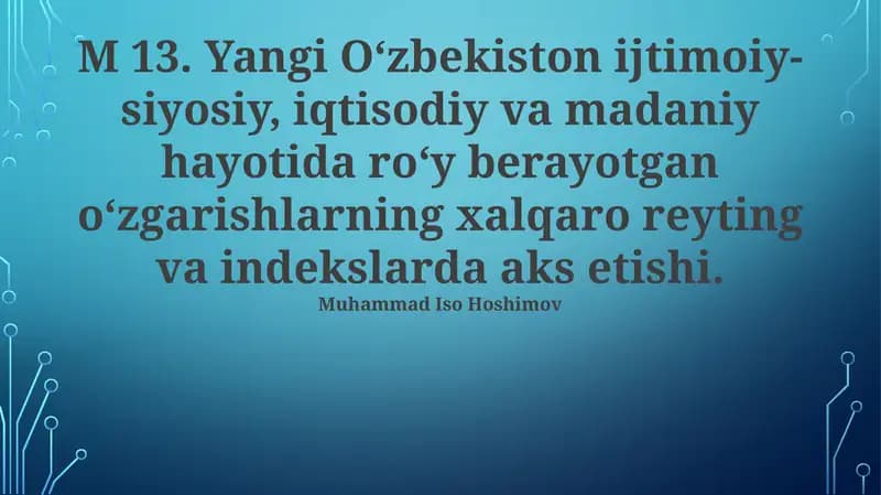 Iqtisodiy taraqqiyot yo'llari: indeks tahlillari