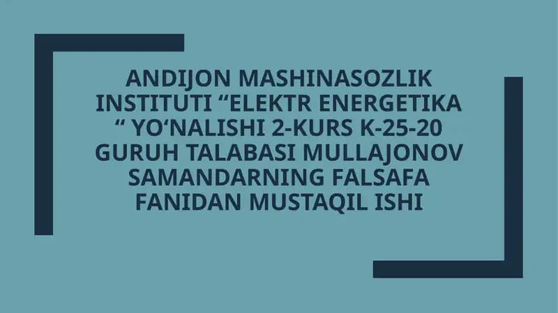 Ontologiya va uning umumiy asoslari