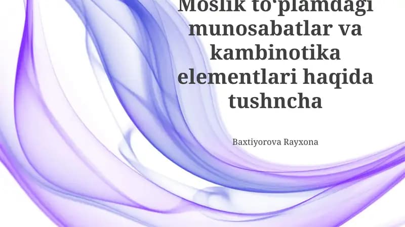 Moslik To'plamlaridagi Munosabatlar