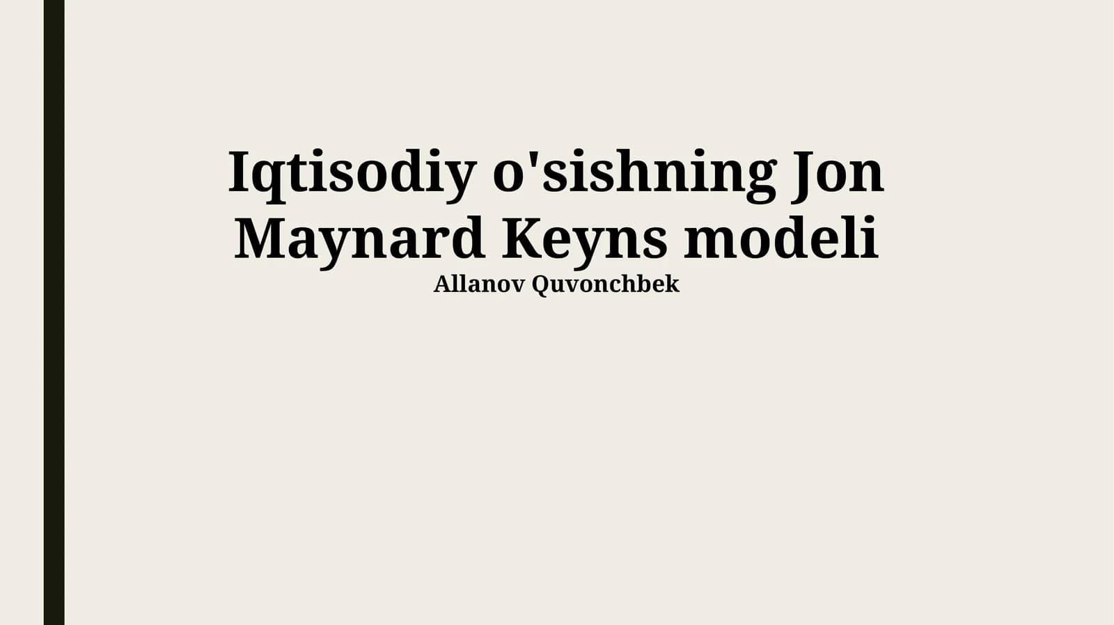 Keynes iqtisodiy o'sish modeli