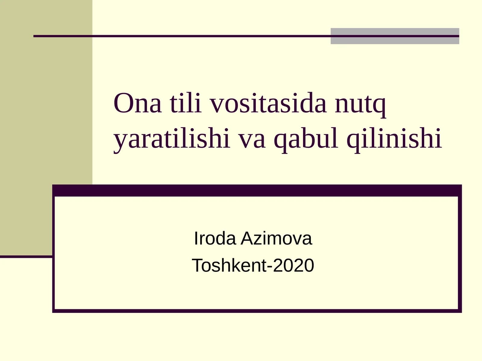Nutq yaratilishi va qabul qilinishi