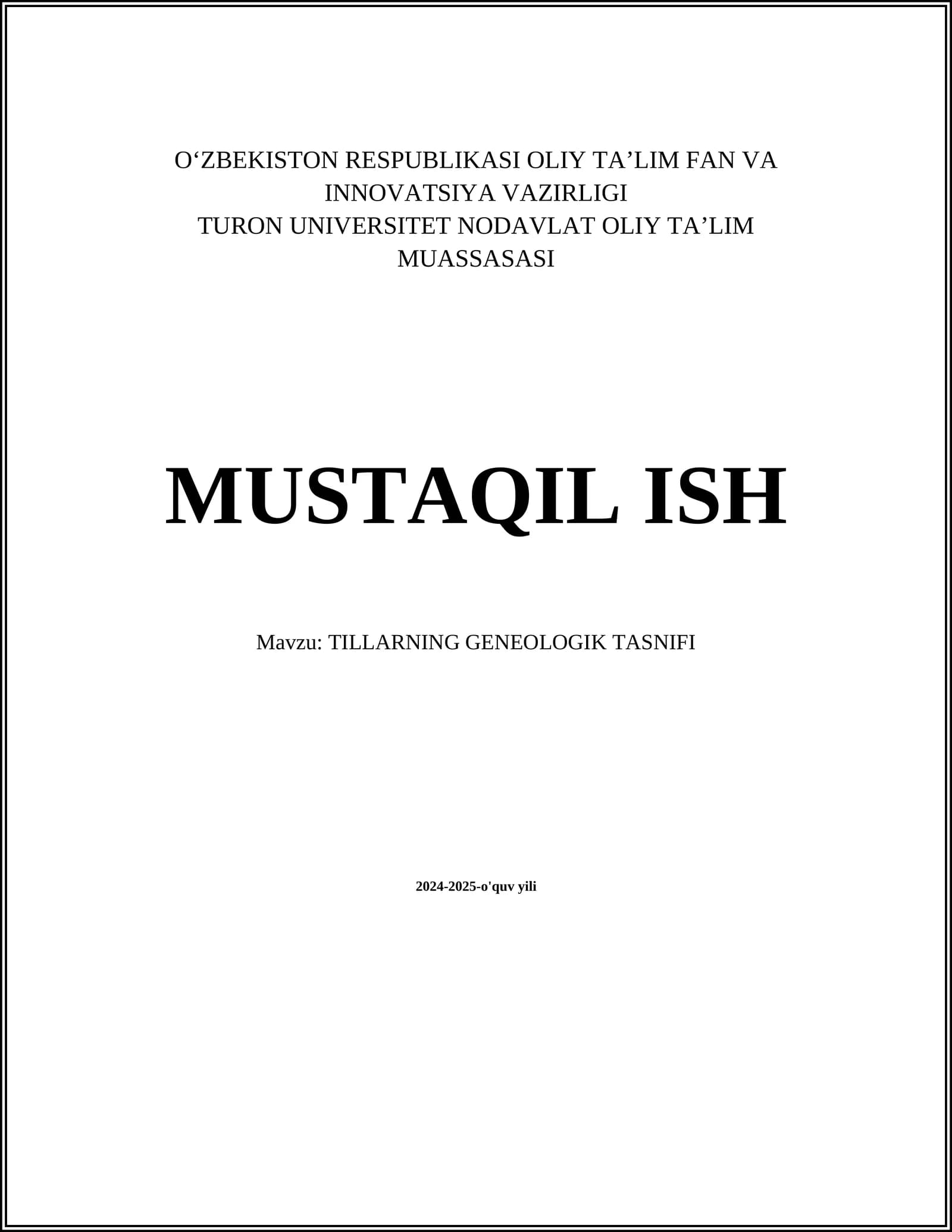 TILLARNING GENEOLOGIK TASNIFI