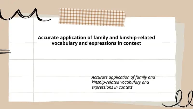 Family and Kinship Vocabulary