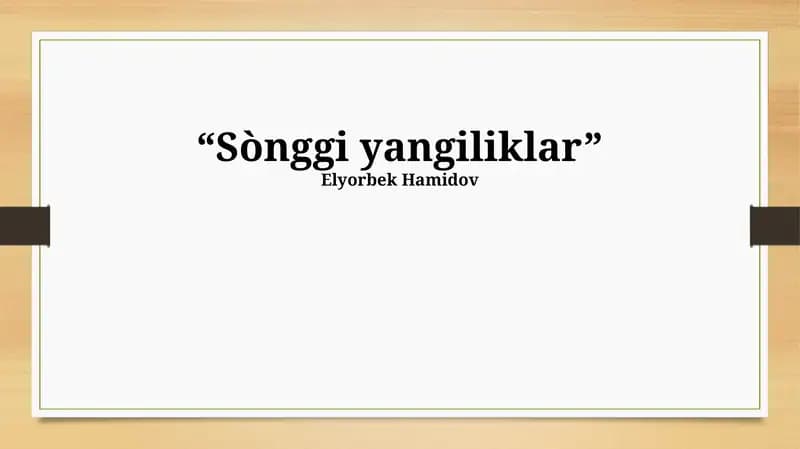 Sònggi yangiliklar