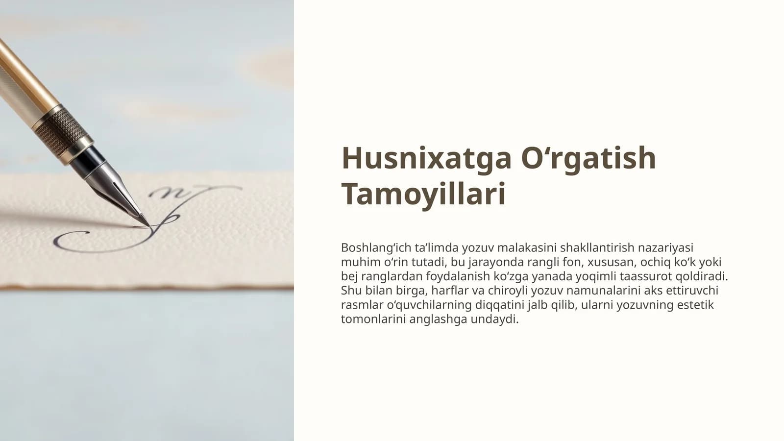 Husnixatga O‘rgatish Tamoyillari
