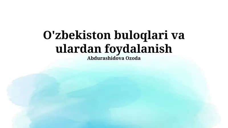 Buloq suvlari